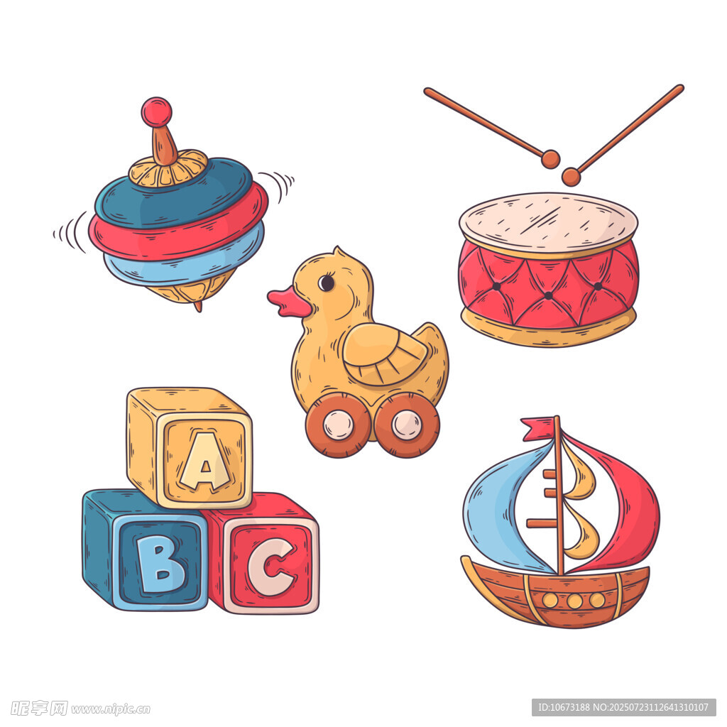 经典儿童玩具插画