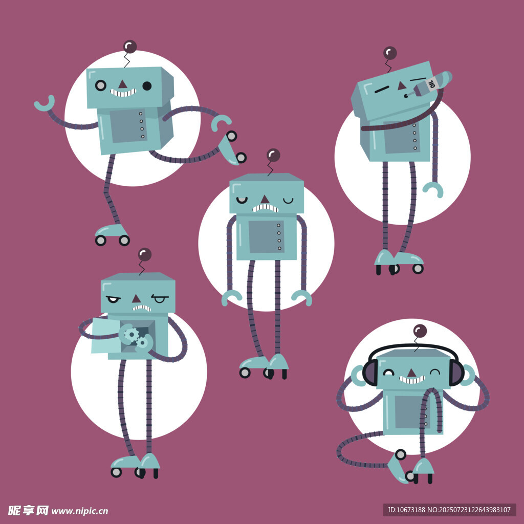 可爱机器人插画集合