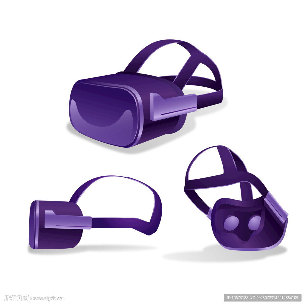 紫色虚拟现实VR眼镜展示