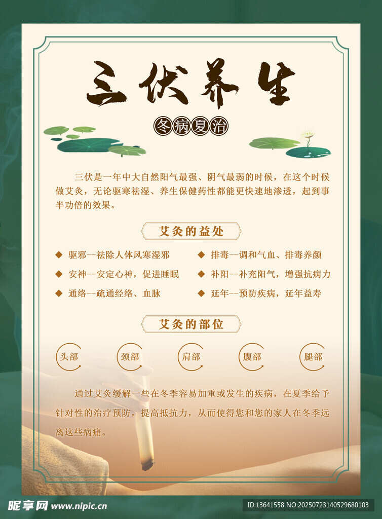三伏艾灸海报