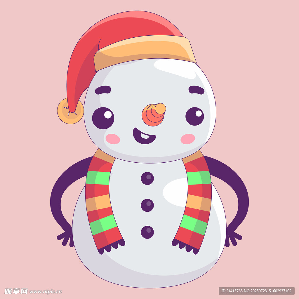 可爱戴帽雪人