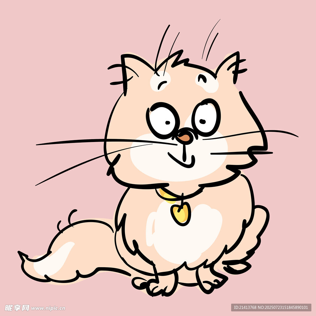 可爱猫咪戴着项圈
