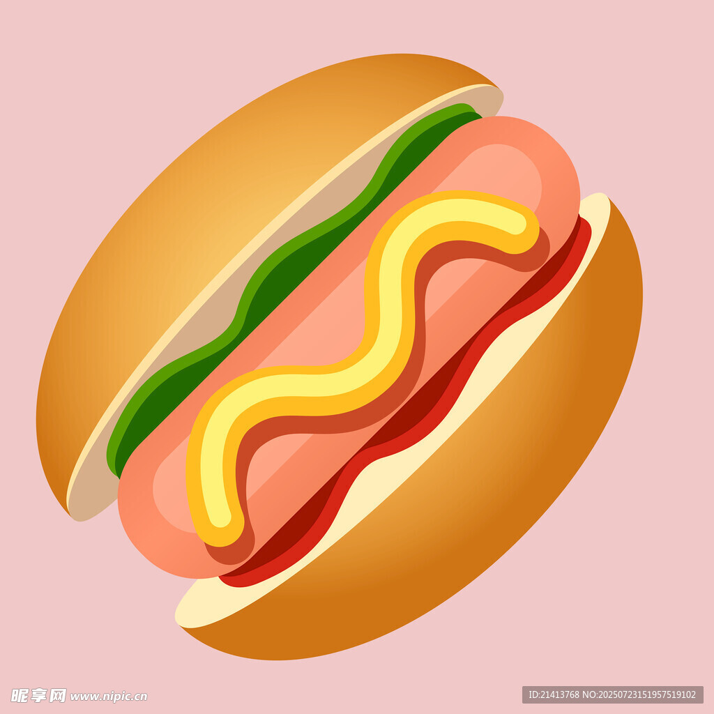 美味热狗插画