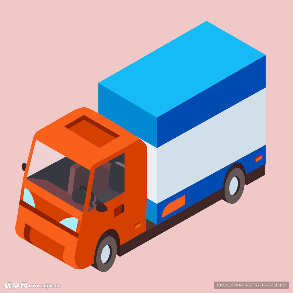 橙色货运卡车