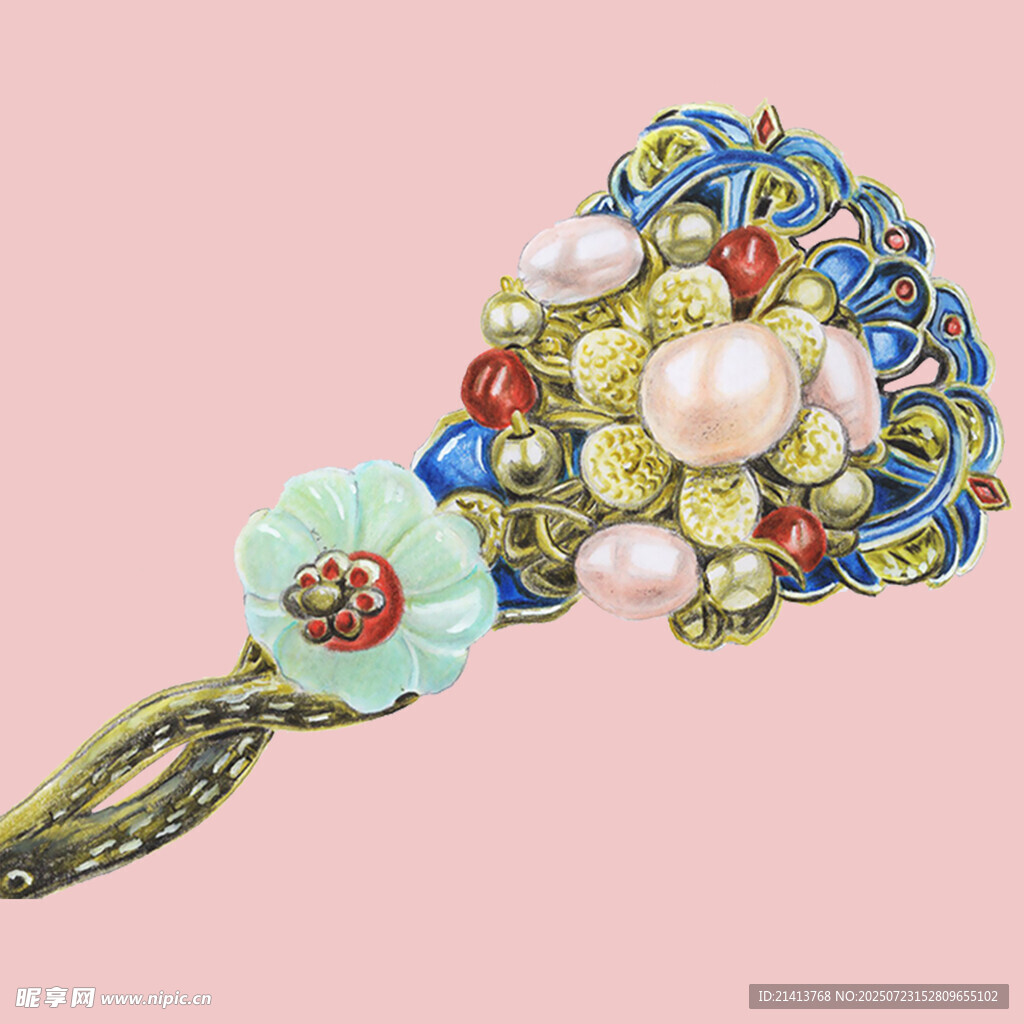 古风精美发簪饰品展示