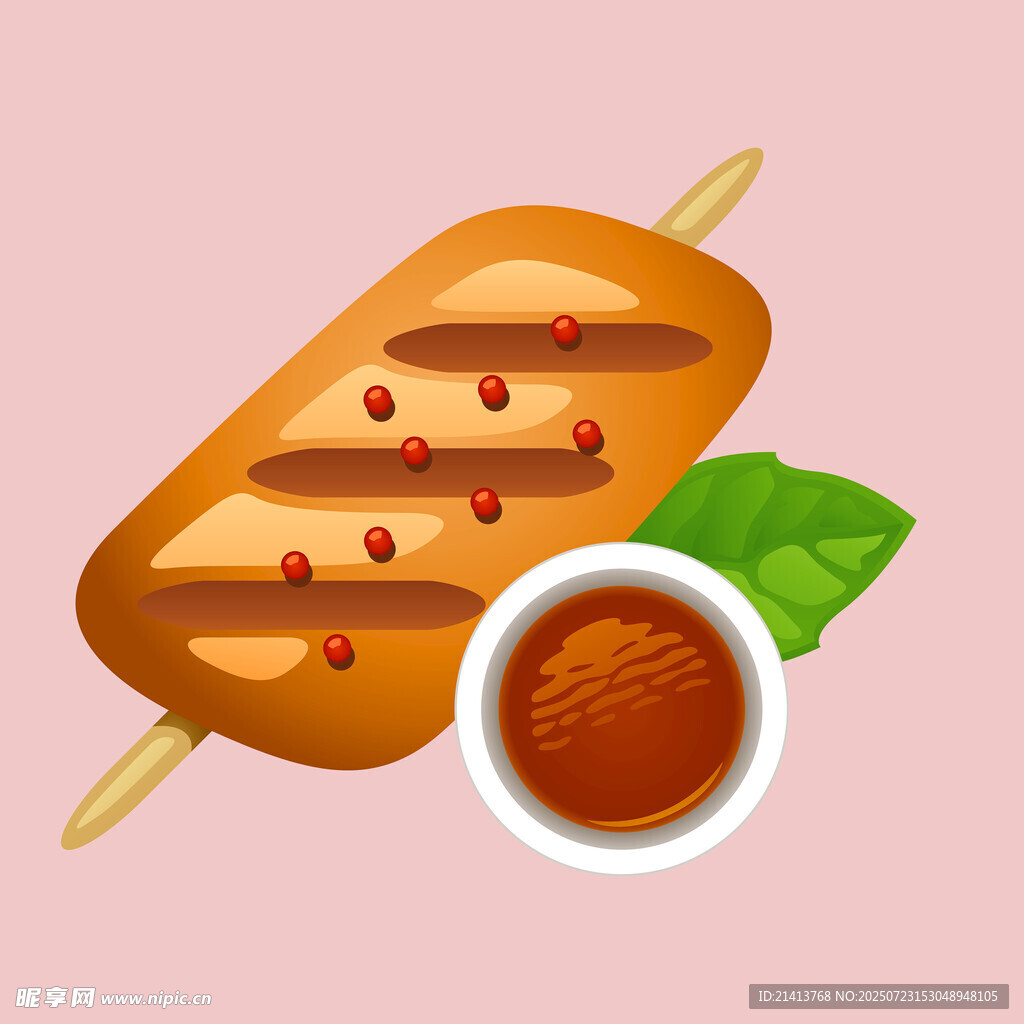 烤串配蘸酱 美味诱人