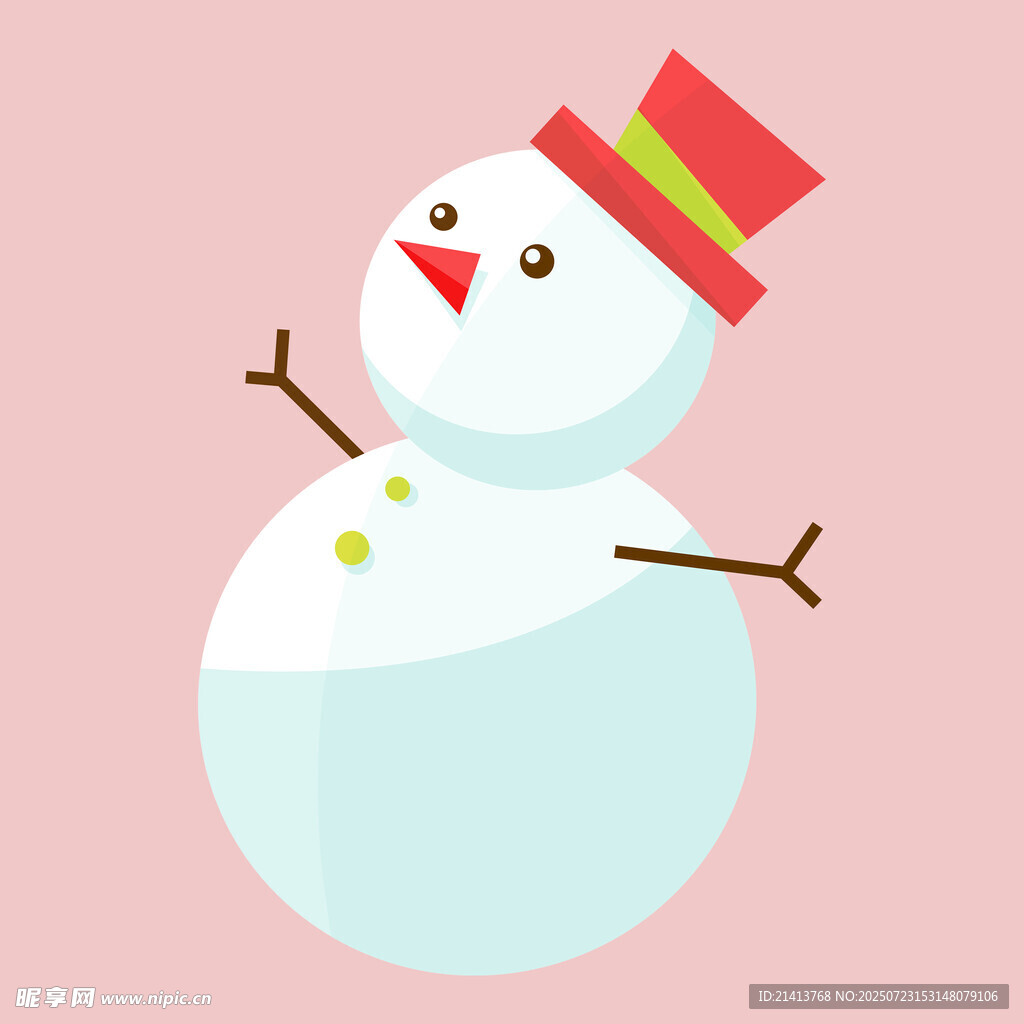 可爱雪人插画