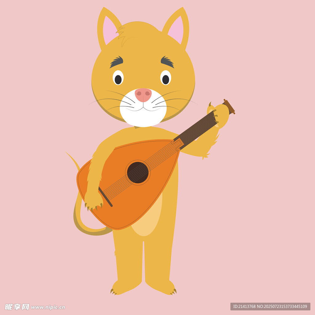 弹吉他的可爱猫咪