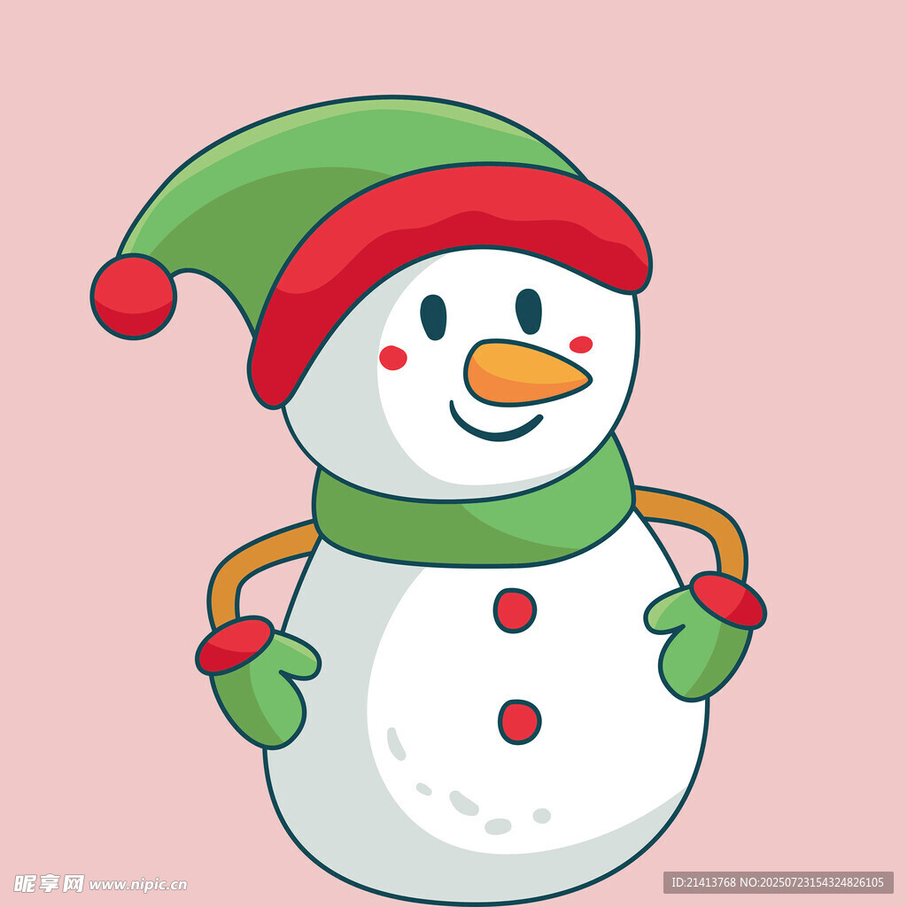 可爱雪人插画
