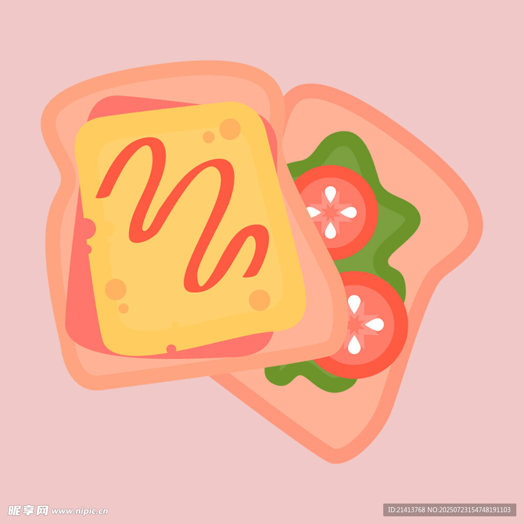 美味三明治插画