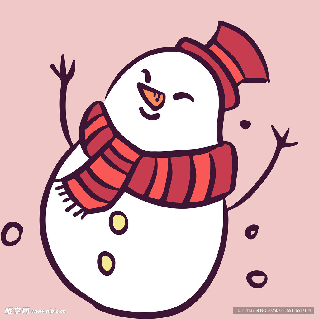 可爱雪人欢乐舞动