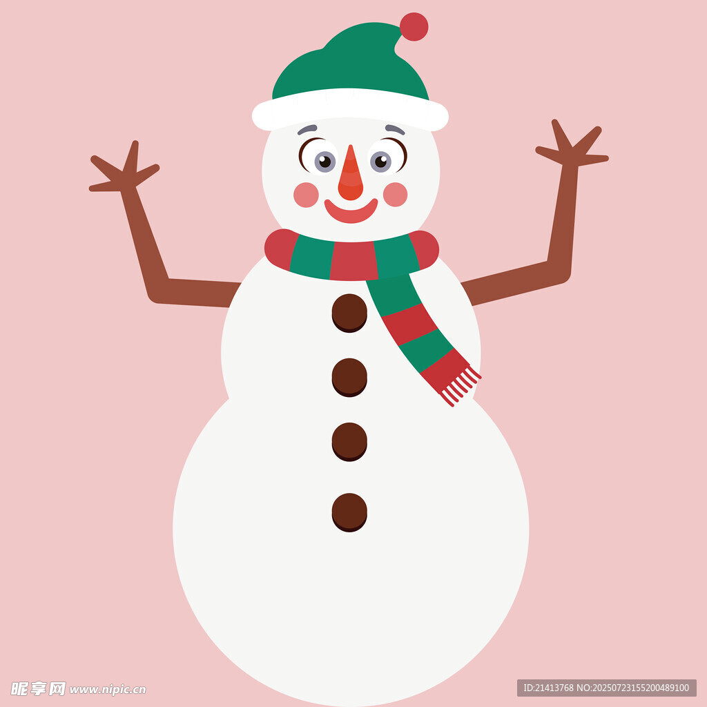 可爱雪人插画