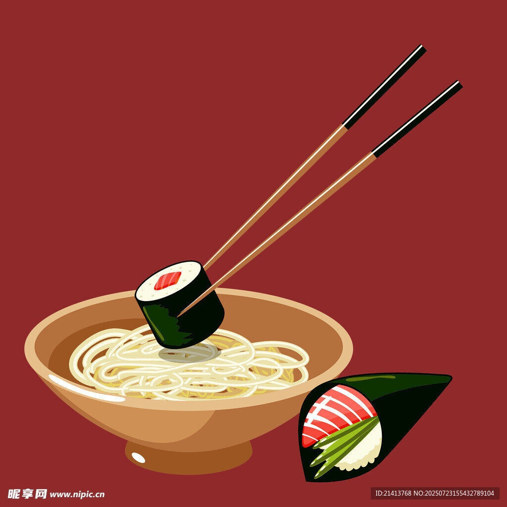 日式拉面与寿司美食组合