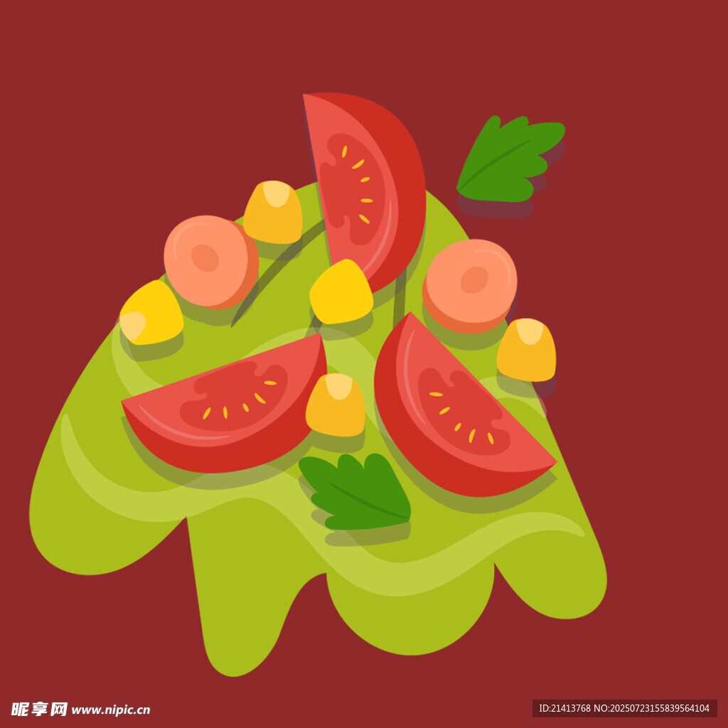 美味蔬菜沙拉插画