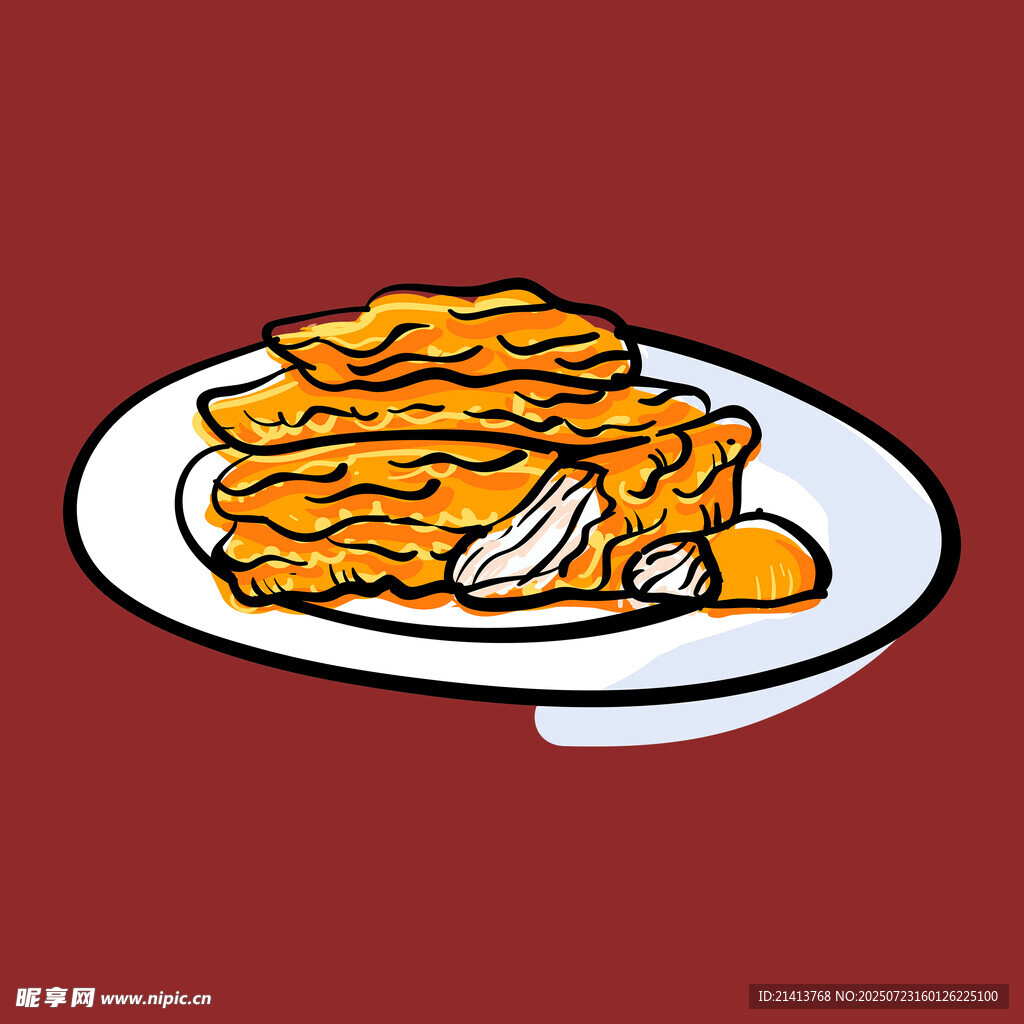 美味炸物摆于白盘