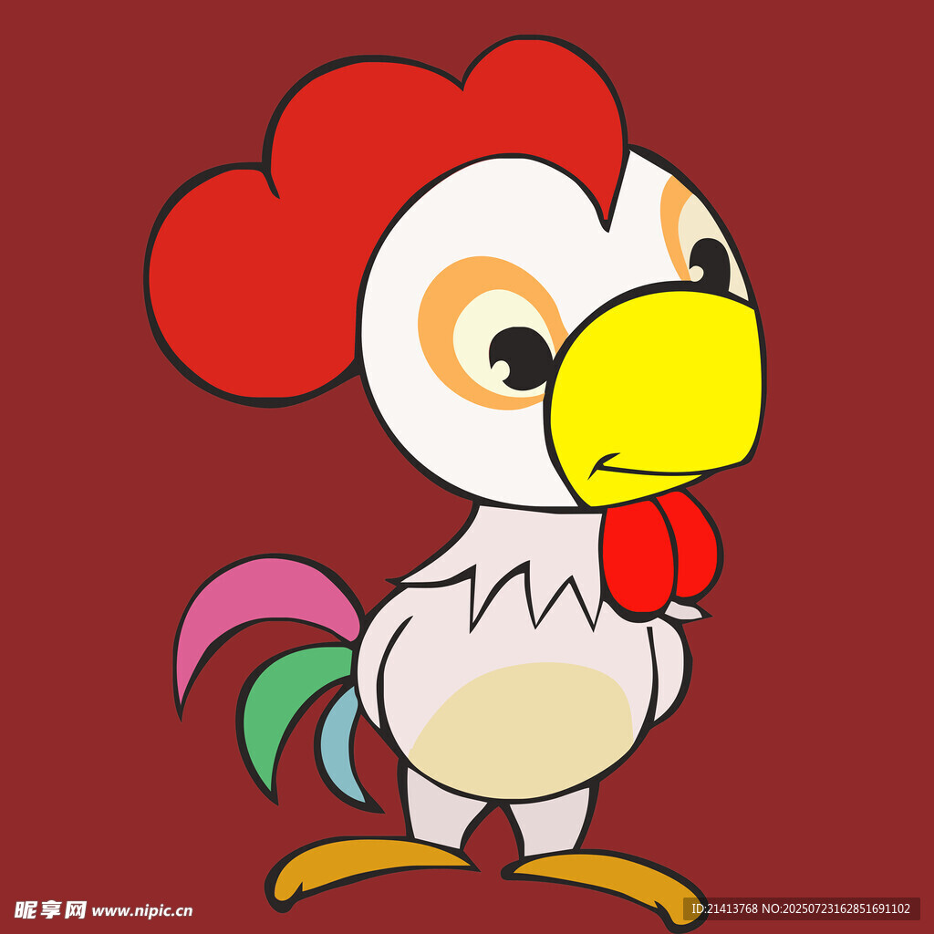 卡通彩色公鸡形象