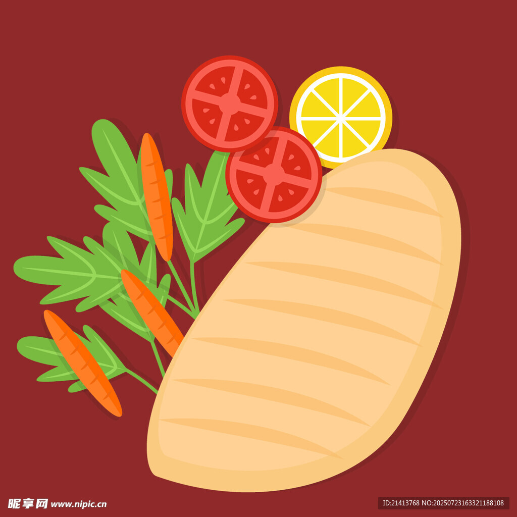 香煎鸡胸配新鲜蔬菜