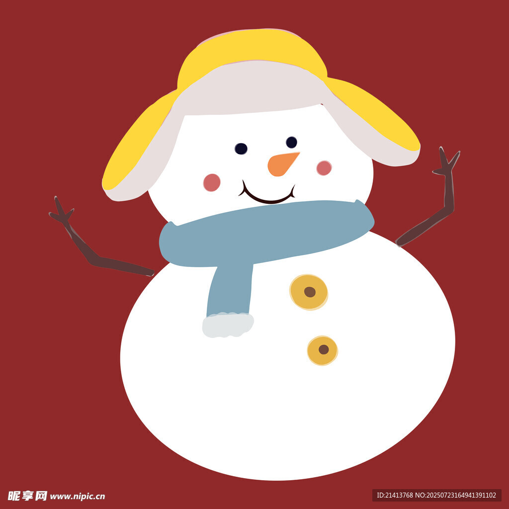 可爱雪人插画