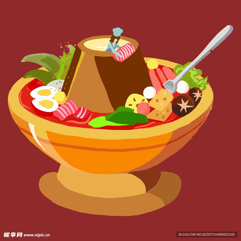 美味甜品碗中的多样食材