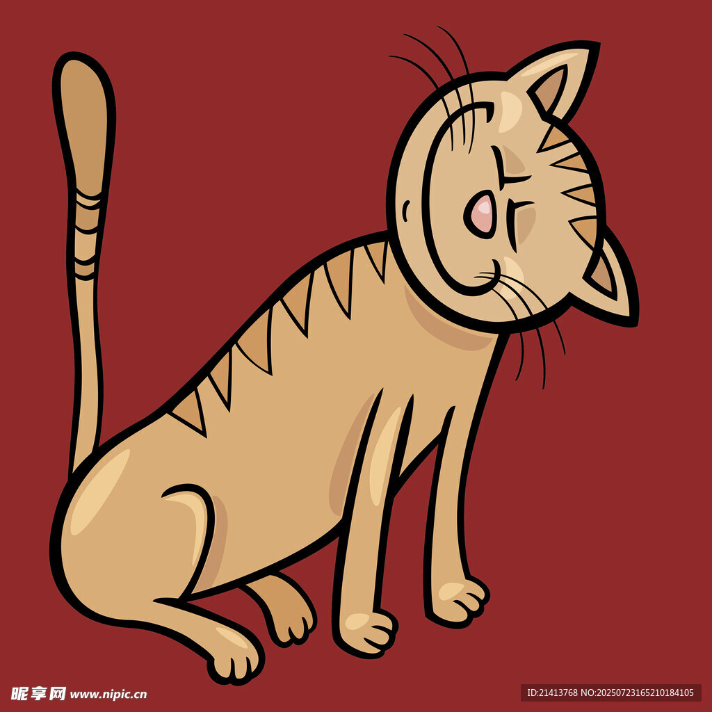 坐着的卡通猫咪