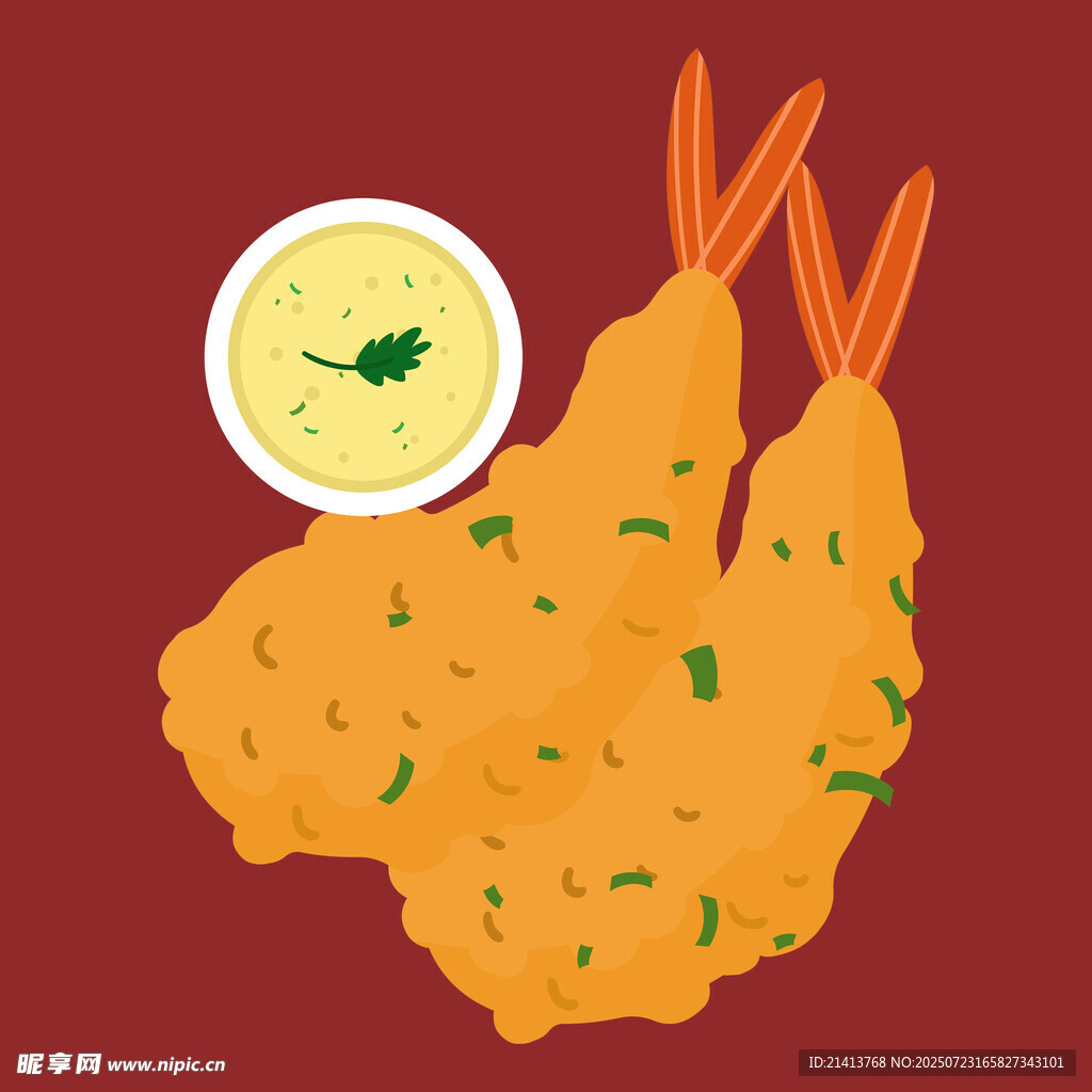 香酥炸虾配蘸酱