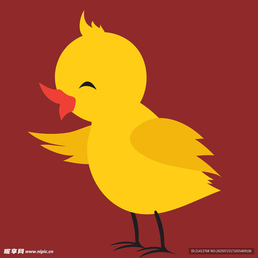 可爱小黄鸡挥手