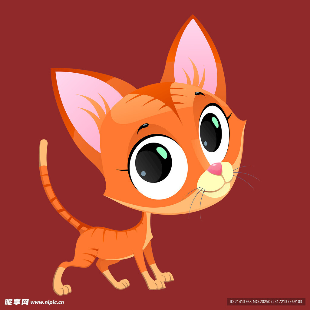 可爱橘色猫咪卡通形象