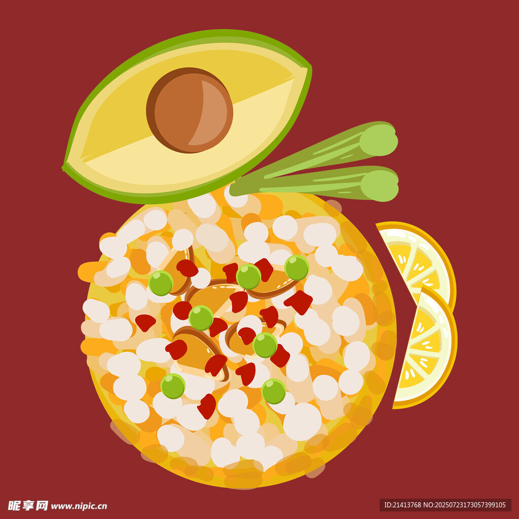 美味牛油果米饭料理