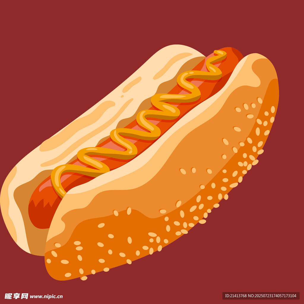 美味热狗插画