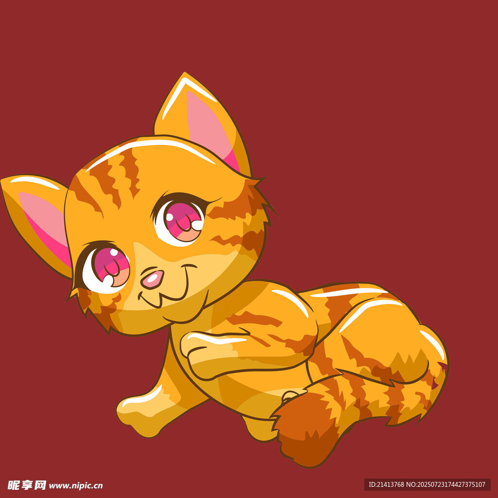 可爱橘猫卡通形象