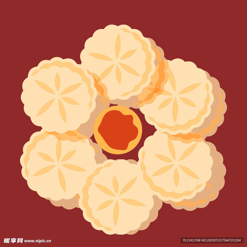 中秋月饼插画