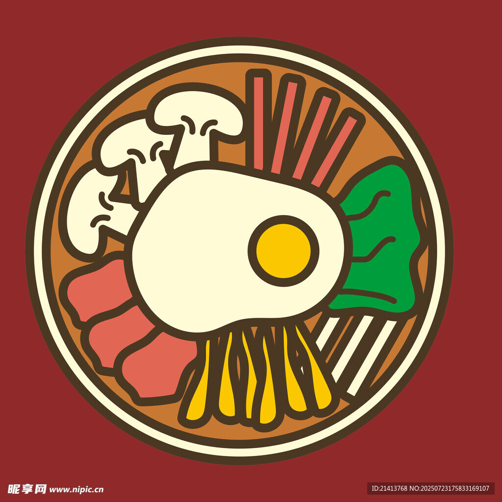 美味日式拉面插画