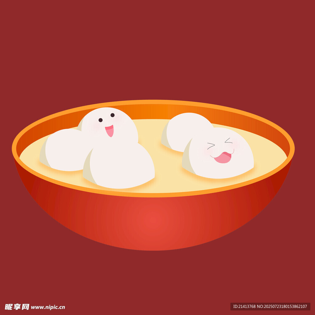 碗中可爱汤圆
