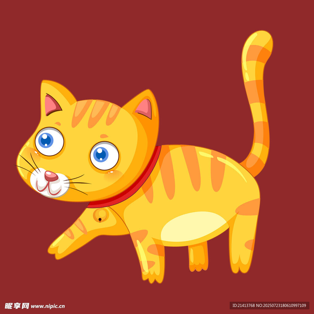 可爱橘猫迈步