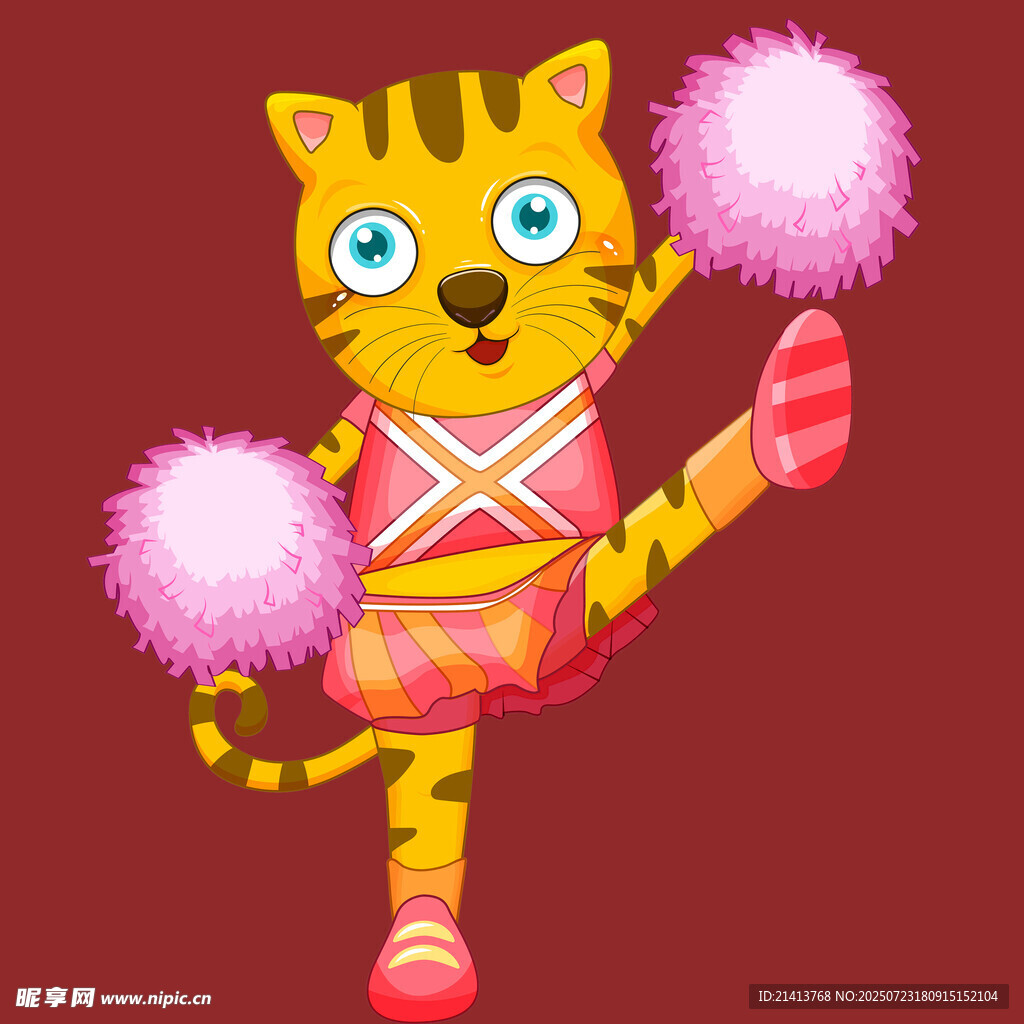 跳舞的可爱猫咪啦啦队员