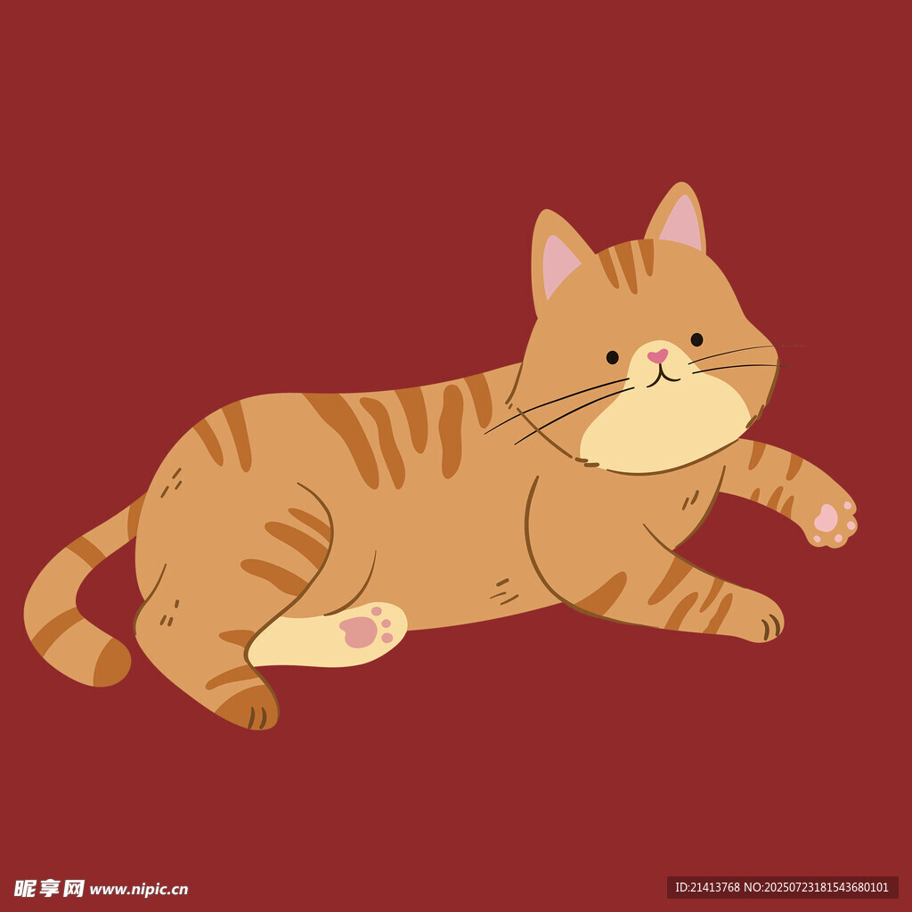 趴着的条纹猫咪