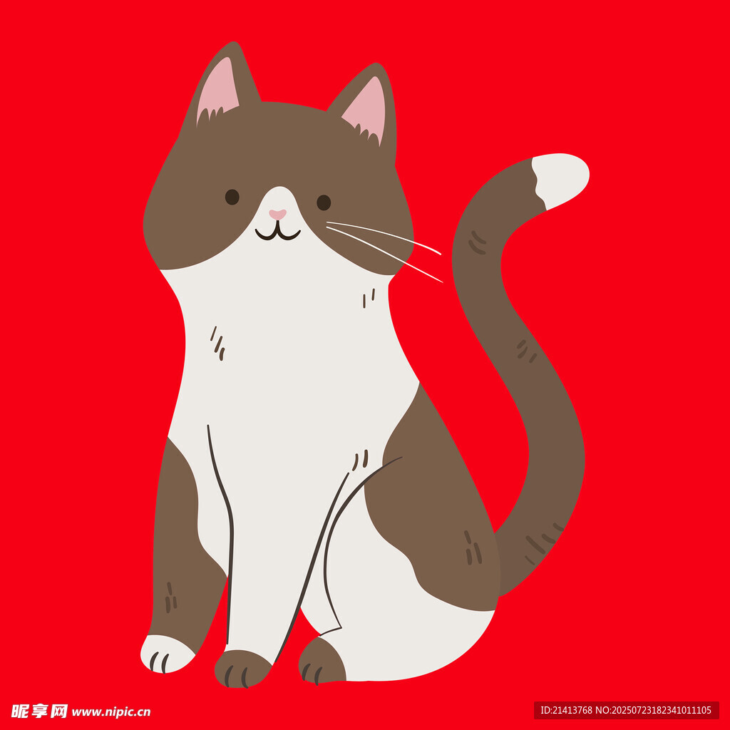 可爱坐姿猫咪插画