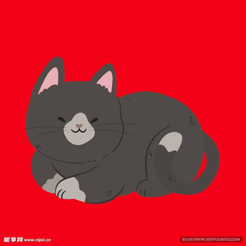 趴着的黑猫
