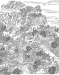 水墨山水线描图