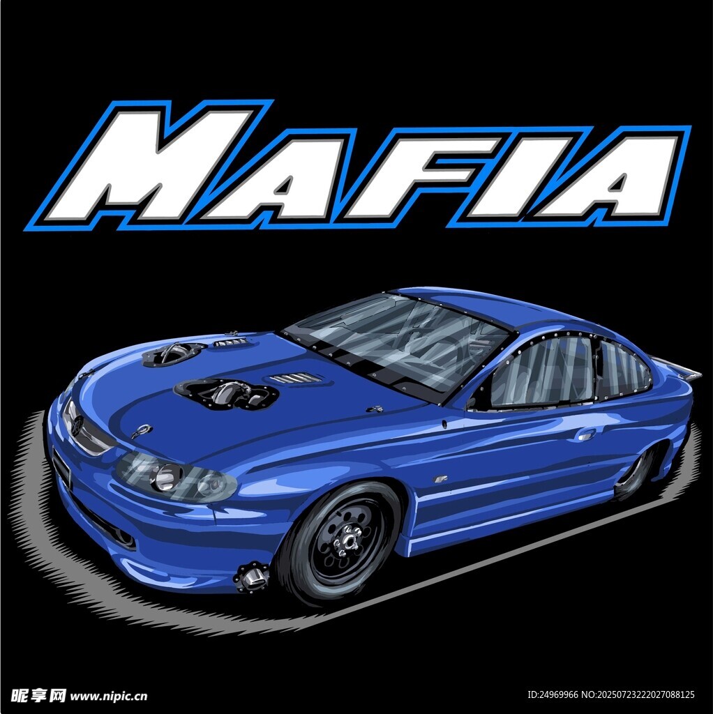 蓝色跑车