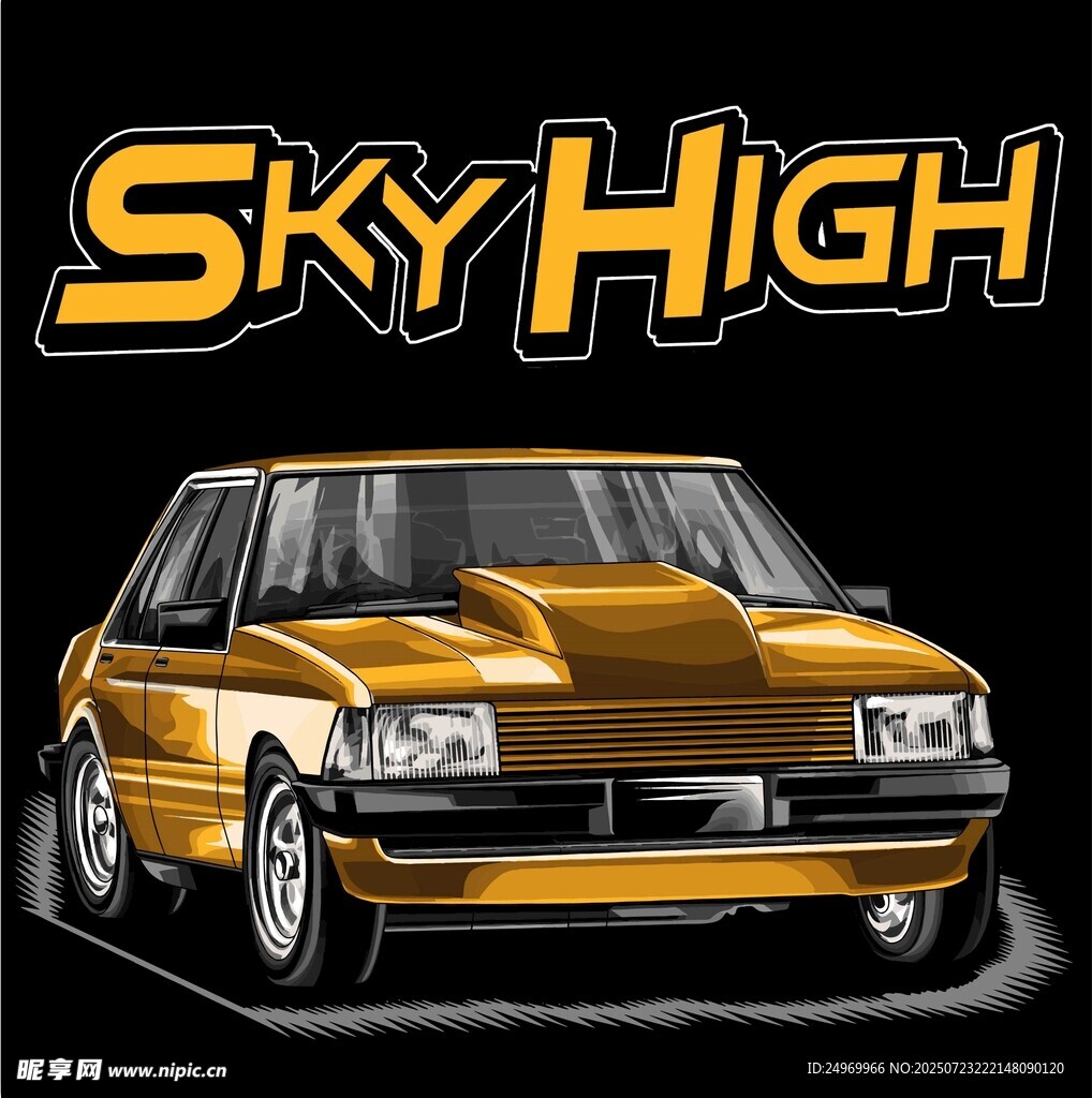 金色复古汽车