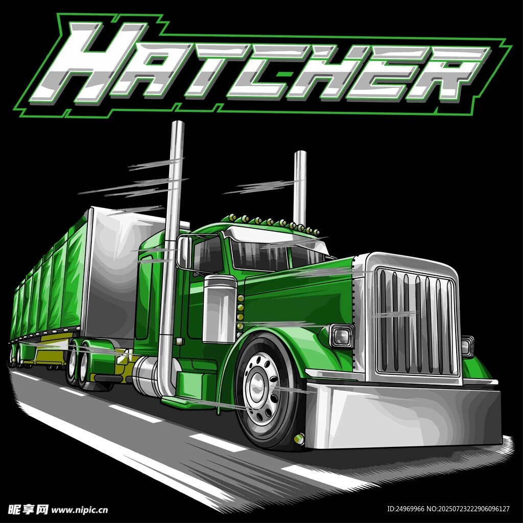 绿色重型卡车Hatcher模型