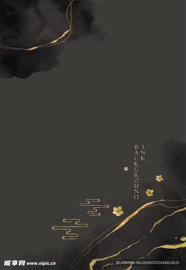 黑金中式抽象艺术背景图