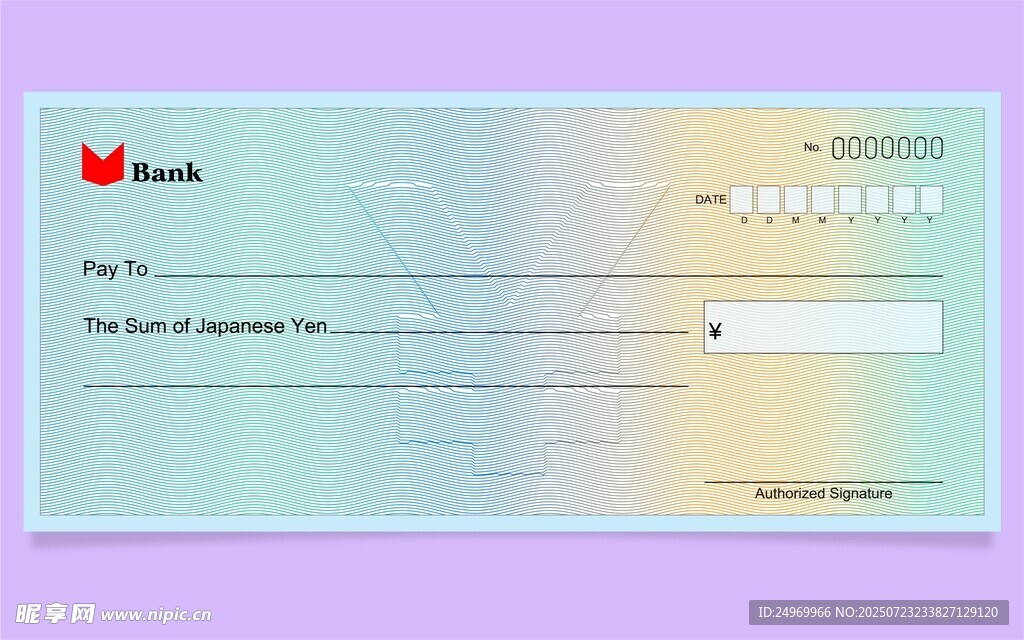 银行支票模板