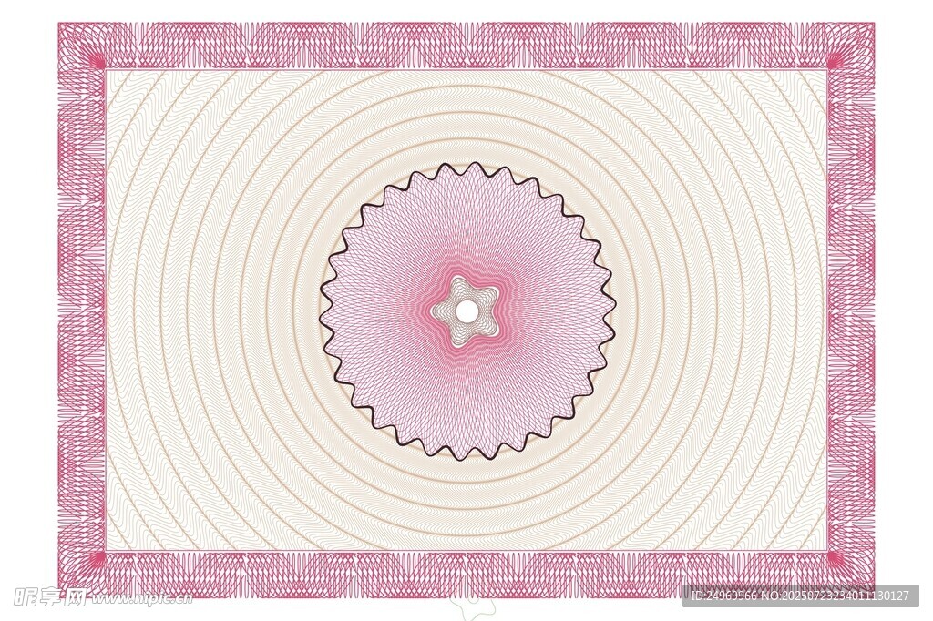 粉色花边圆形图案装饰画