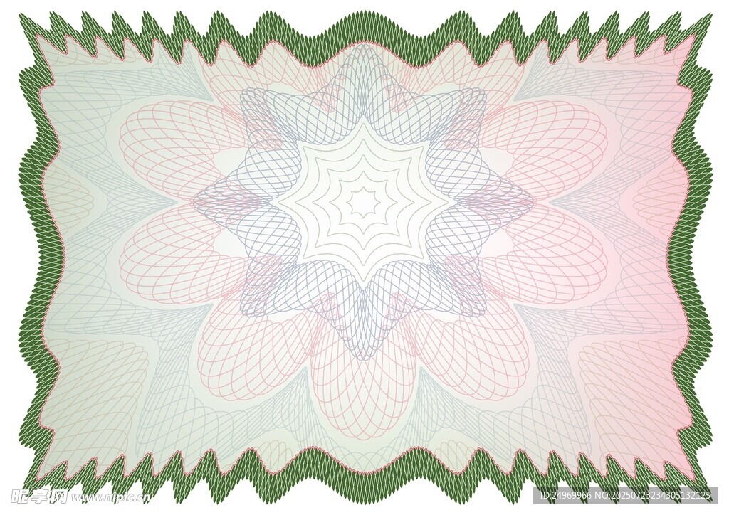 梦幻几何边框图案背景