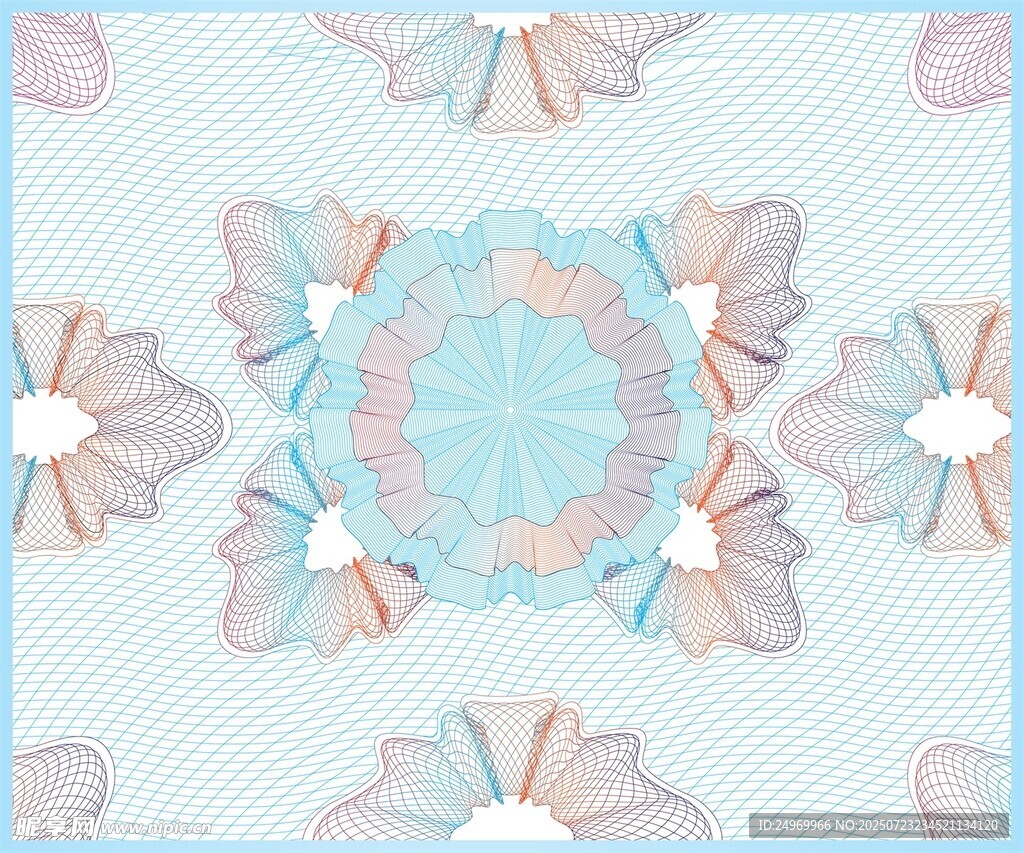 梦幻几何花卉图案背景