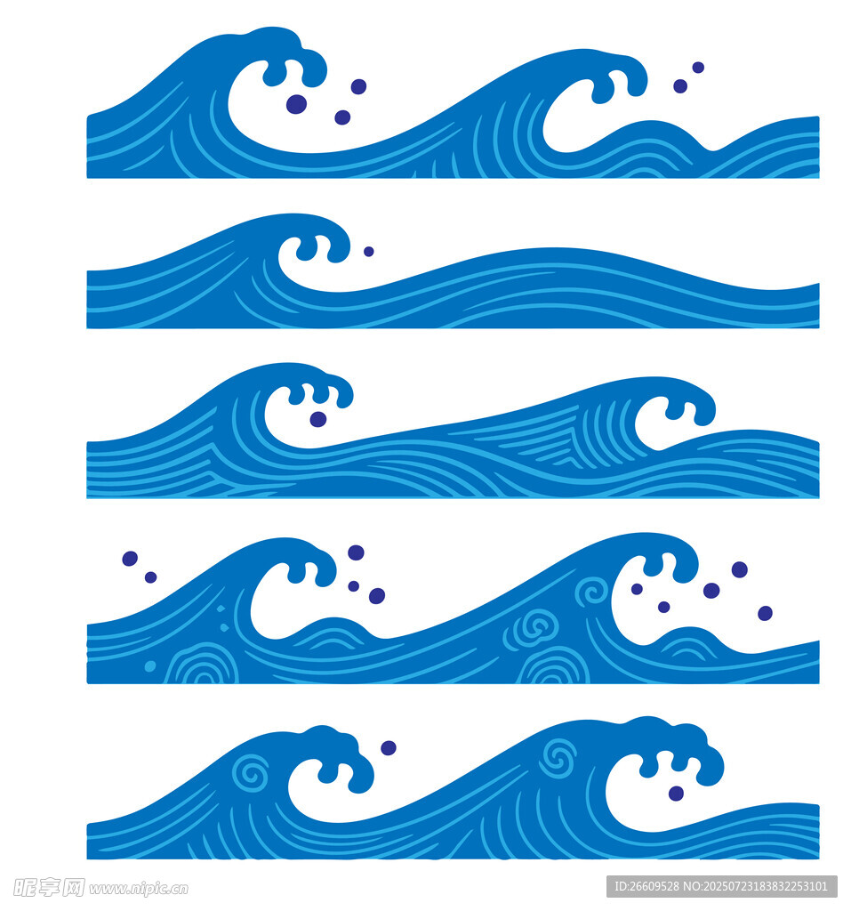 中国风蓝色海浪