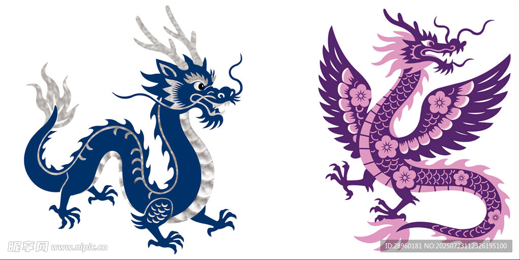 双色龙图案