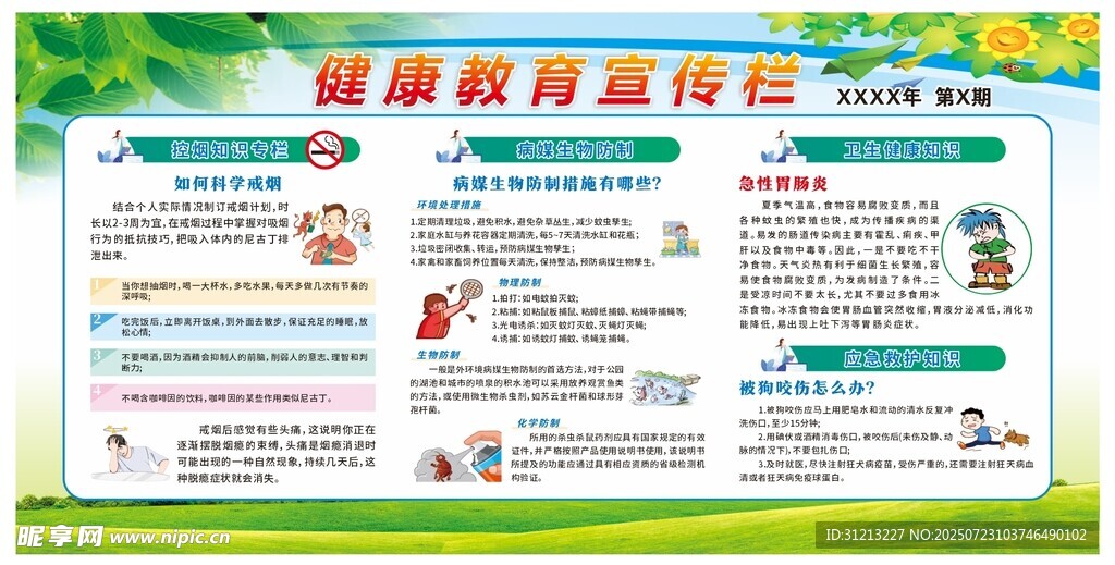 健康教育宣传栏展示图